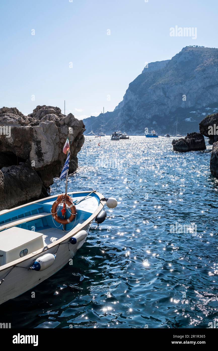 La Fontelina Bathing Establishment, Capri Island, Golf von Neapel, Kampanien, Italien, Europa Stockfoto