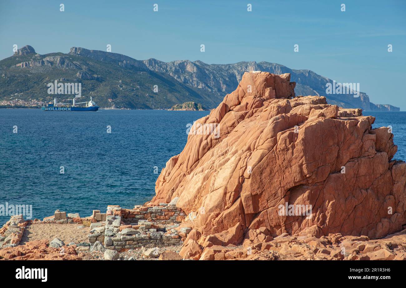 Italien, Sardinien, Smaragdküste, Meer, Türkis, Felsen, Rocce Rosse Stockfoto