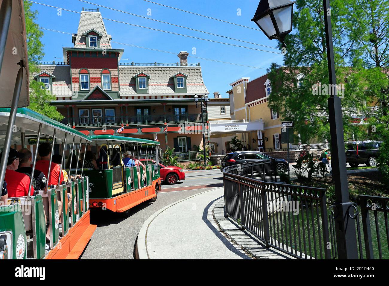 Trolley-Tour durch die Altstadt, St. Augustine, Florida, USA Stockfoto