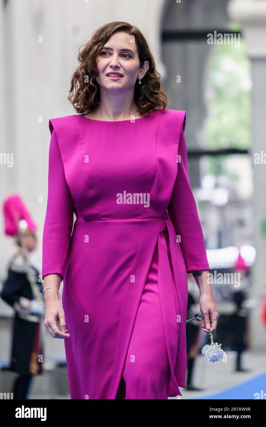 Madrid, Spanien. 15. Mai 2023. Die Präsidentin der Gemeinschaft Madrid, Isabel Diaz Ayuso, nimmt an der Verleihung der Ehrenmedaillen und Medaillen Madrids im Palacio de Cibeles in Madrid Teil. Kredit: SOPA Images Limited/Alamy Live News Stockfoto