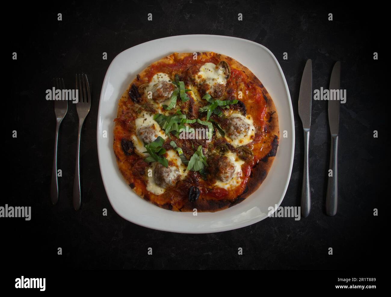 Klassische hausgemachte italienische Pizza Stockfoto