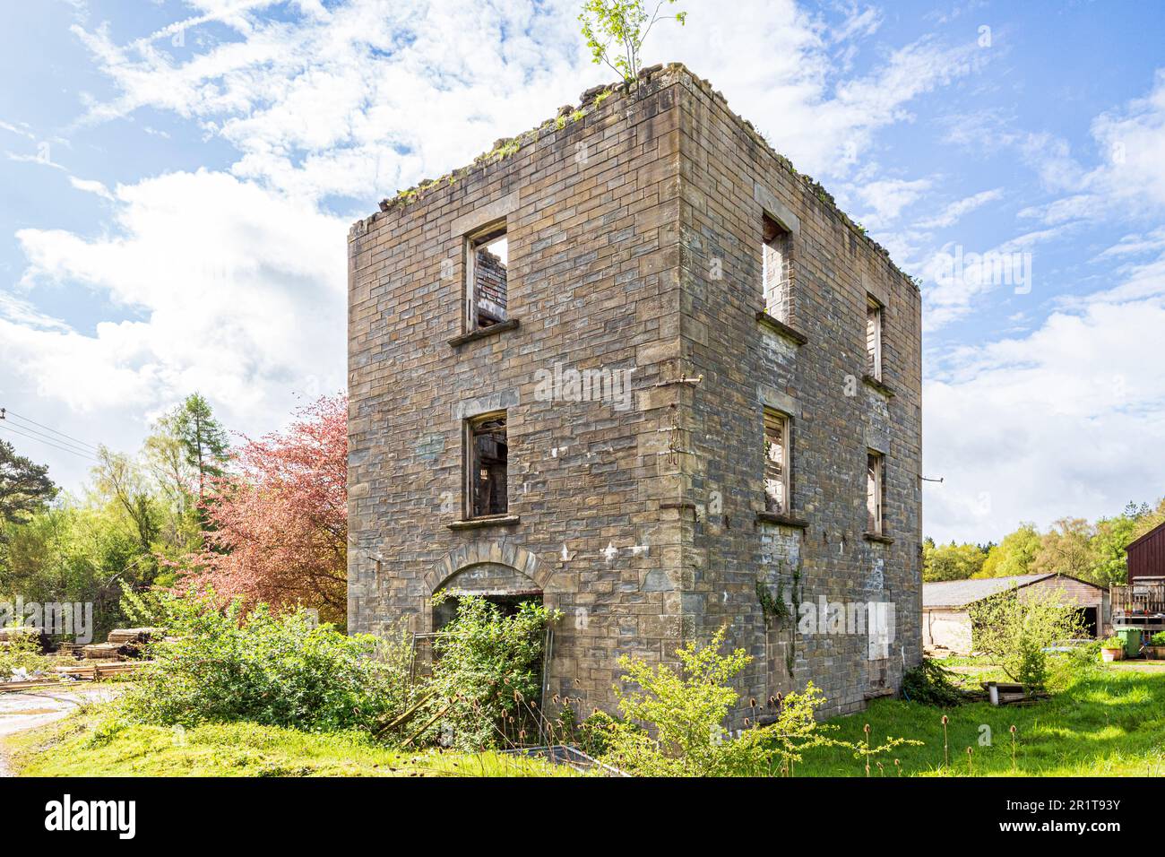 Das alte Pumpe- und Motorhaus (gebaut c1840) für Lightmoor Colliery in Ruspidge (Cinderford) im Forest of Dean, Gloucestershire, England Stockfoto