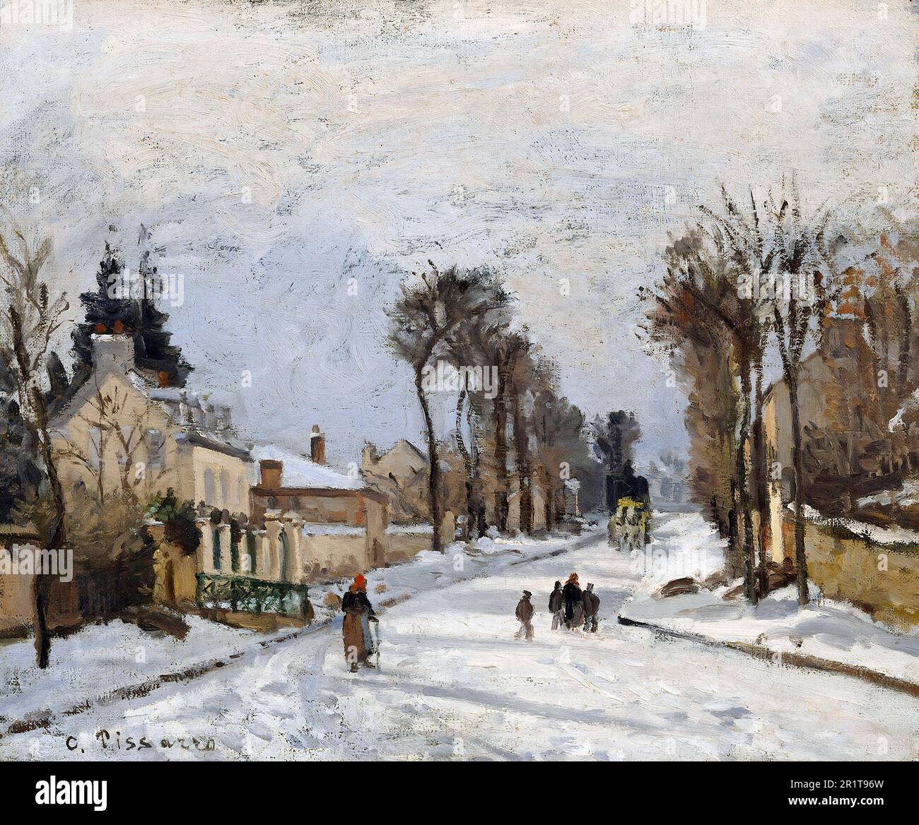 Route nach Versailles, Louveciennes mit Camille Pissarro (1830-1903), Öl auf Leinwand, 1869 Stockfoto