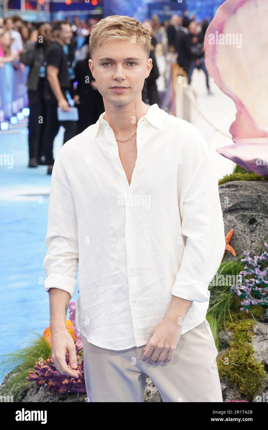 HARVY nimmt an der britischen Premiere der Live-Action-Neuvorstellung der kleinen Meerjungfrau in Odeon Luxe, Leicester Square, London Teil. Foto: Montag, 15. Mai 2023. Stockfoto
