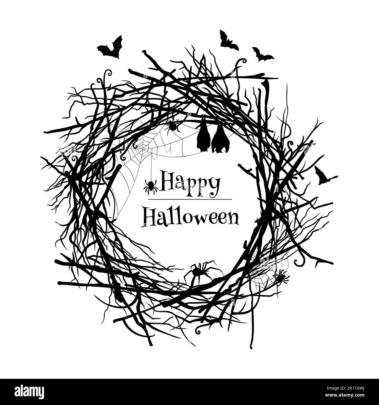 Halloween-Kranz-Vektordarstellung isoliert Stock Vektor