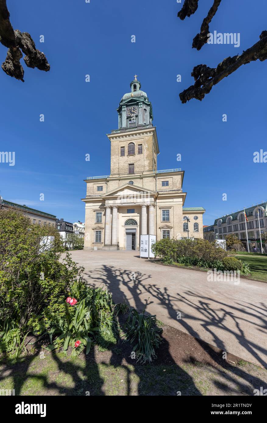Goteborg Domkyrkan im klassischen Stil, Göteborger Dom in Kyrkogatan. Auch Gustavi-Kirche genannt, Schwedische Kirche. Architekt Carl Wilhelm Carlberg. Stockfoto