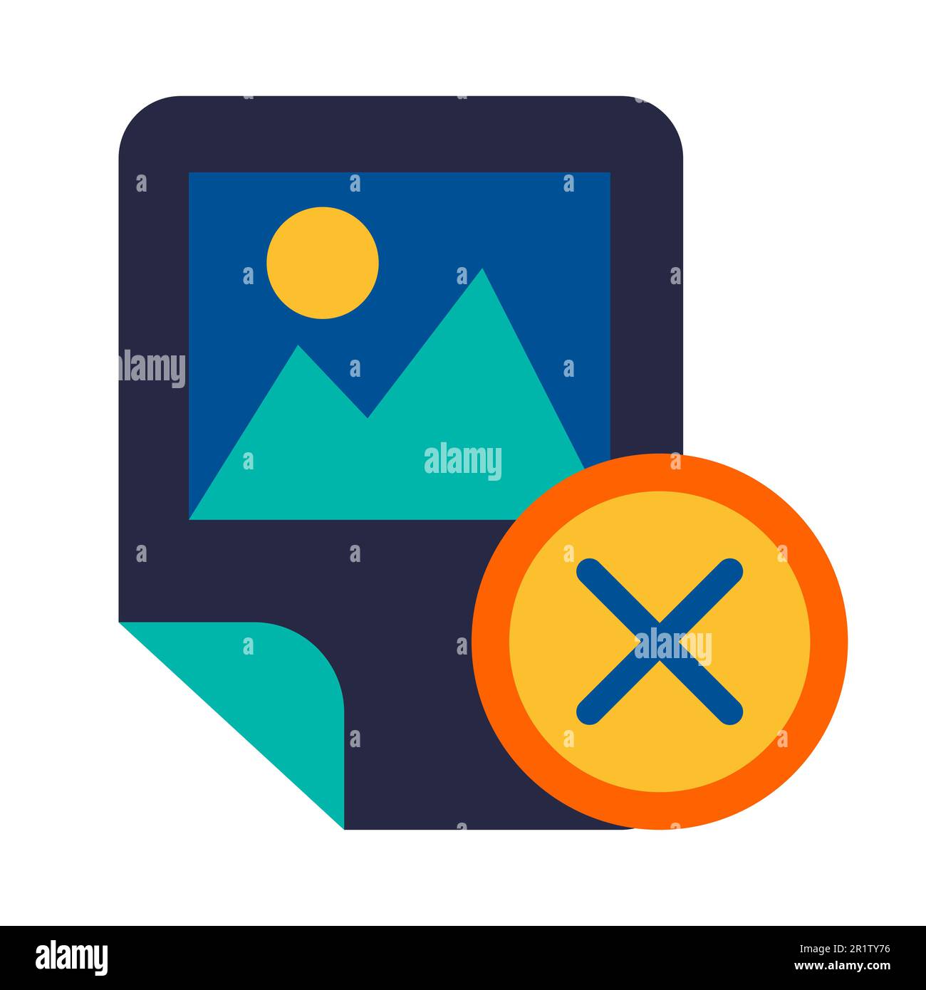 Bilddatei Symbol-Glyphe-Vektor-Abbildung löschen. Verwaltung digitaler Galerien, Symbol zum Entfernen von Fotos Stock Vektor