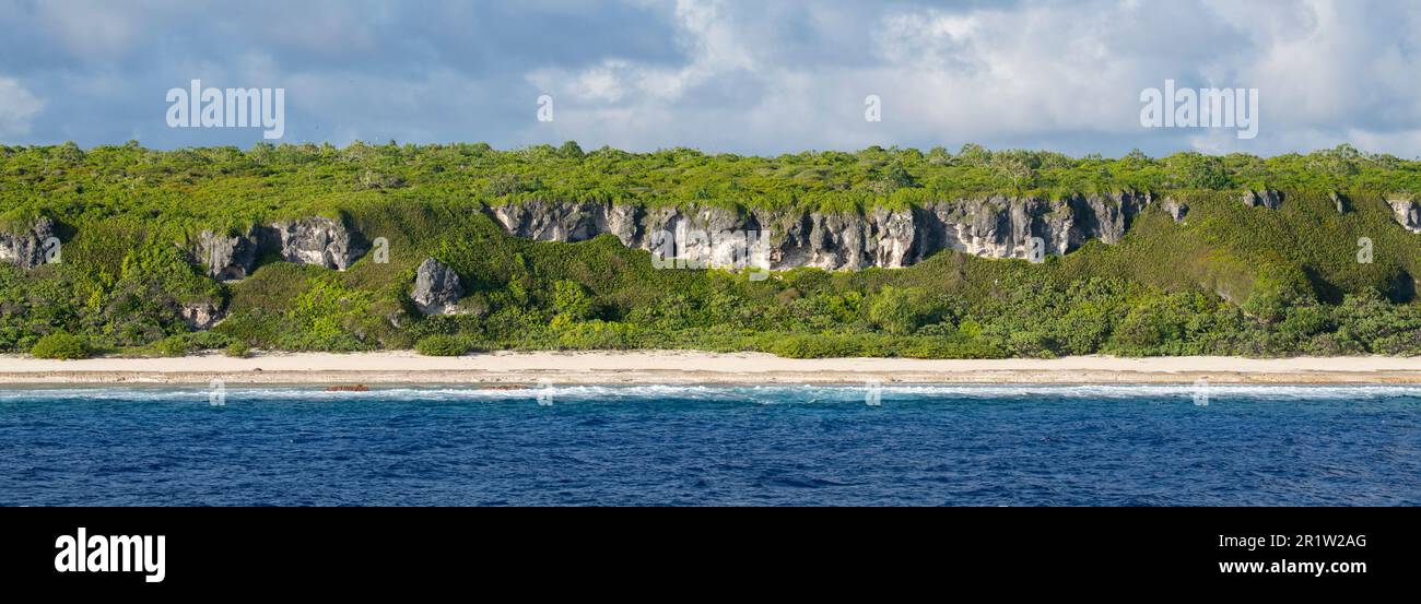 Britisches Überseegebiet, Pitcairn-Inseln, Henderson-Insel. Seltenes Kalksteinatoll. Stockfoto