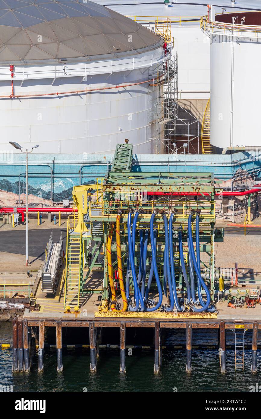 Ölterminal, Hafen von Los Angeles, San Pedro, Südkalifornien, USA Stockfoto