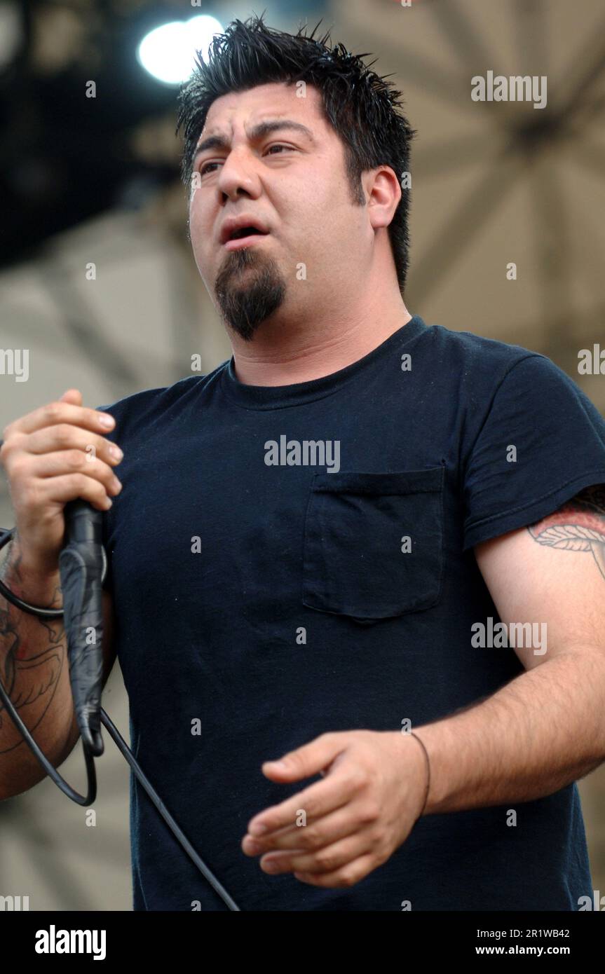 Mailand Italien 2006-06-04:Chino Moreno Sänger und Gitarrist von Deftones Live-Konzert im Idroscalo, Gods of Metal 2006 Stockfoto