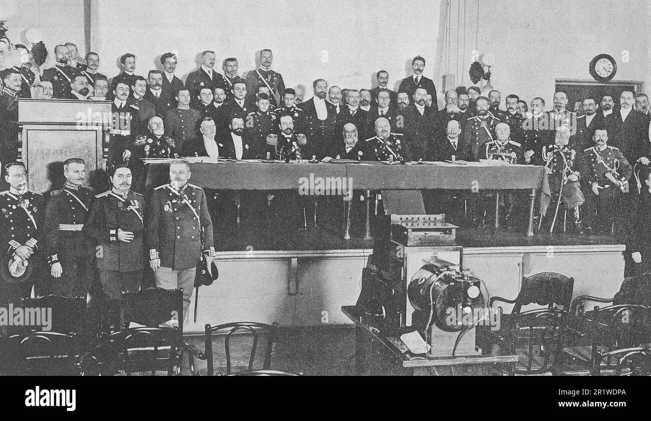 Präsidium des 1. All-Russian Aeronautical Congress in St. Petersburg 1911. Stockfoto