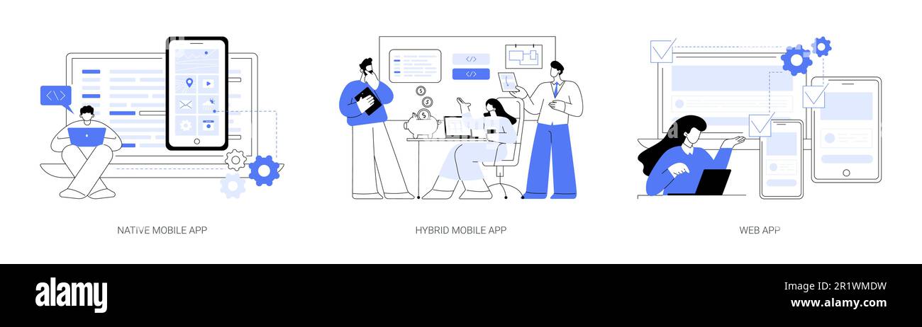 Abstrakte Vektordarstellungen für mobile Apps. Stock Vektor