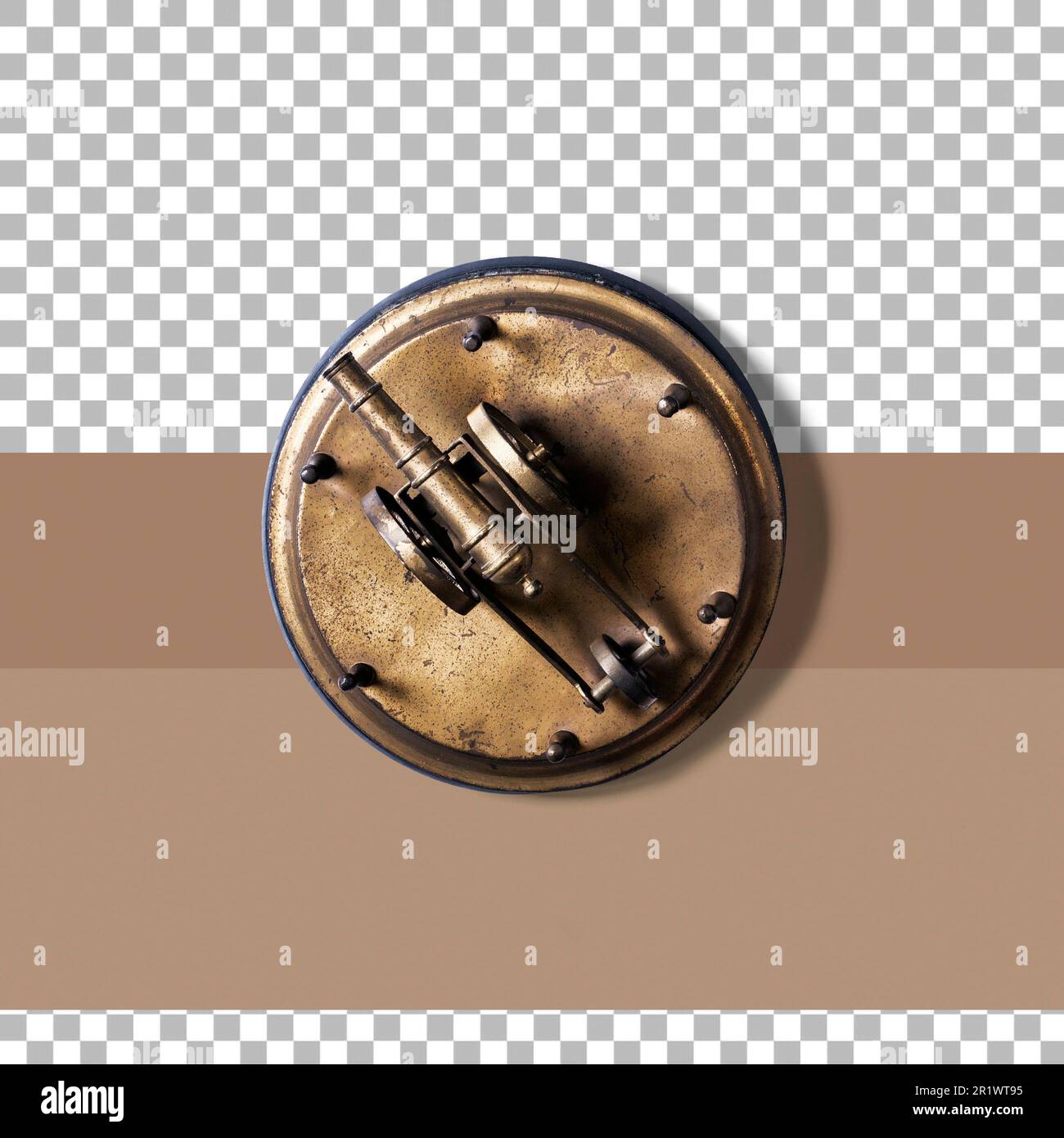 Antike Kanonen auf Rädern isolierte Nahsicht Stockfoto