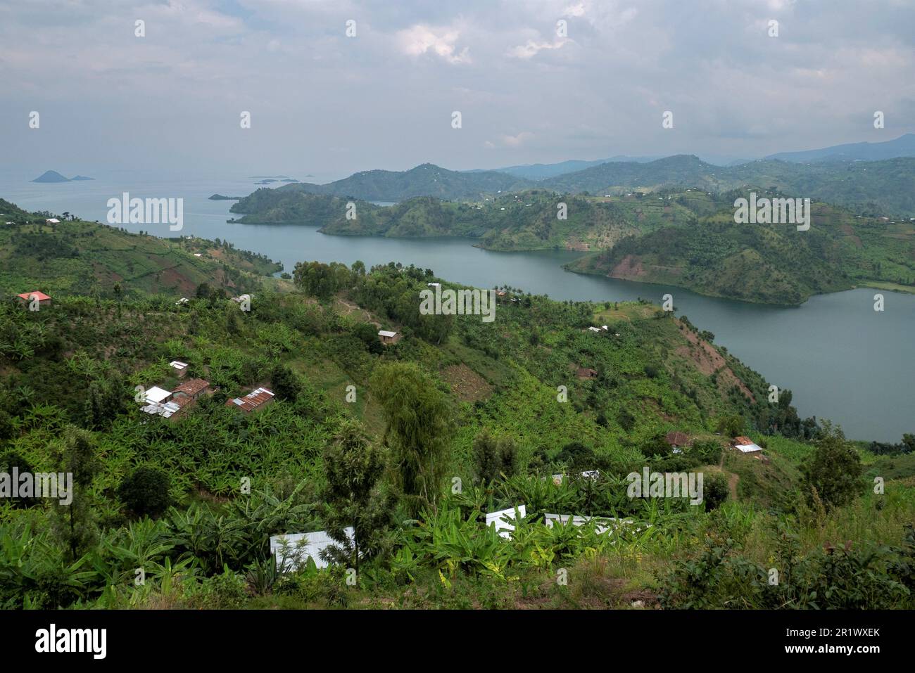 Blick auf den kivu-See auf dem kongo-nil-Pfad Stockfoto