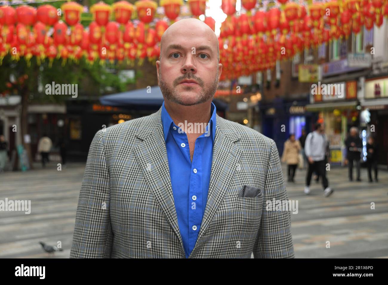 Jonathan Sothcott und Jeanine Sothcott kommen zum Mittagessen mit Tom Parker Bowles in Chungdam Soho Stockfoto