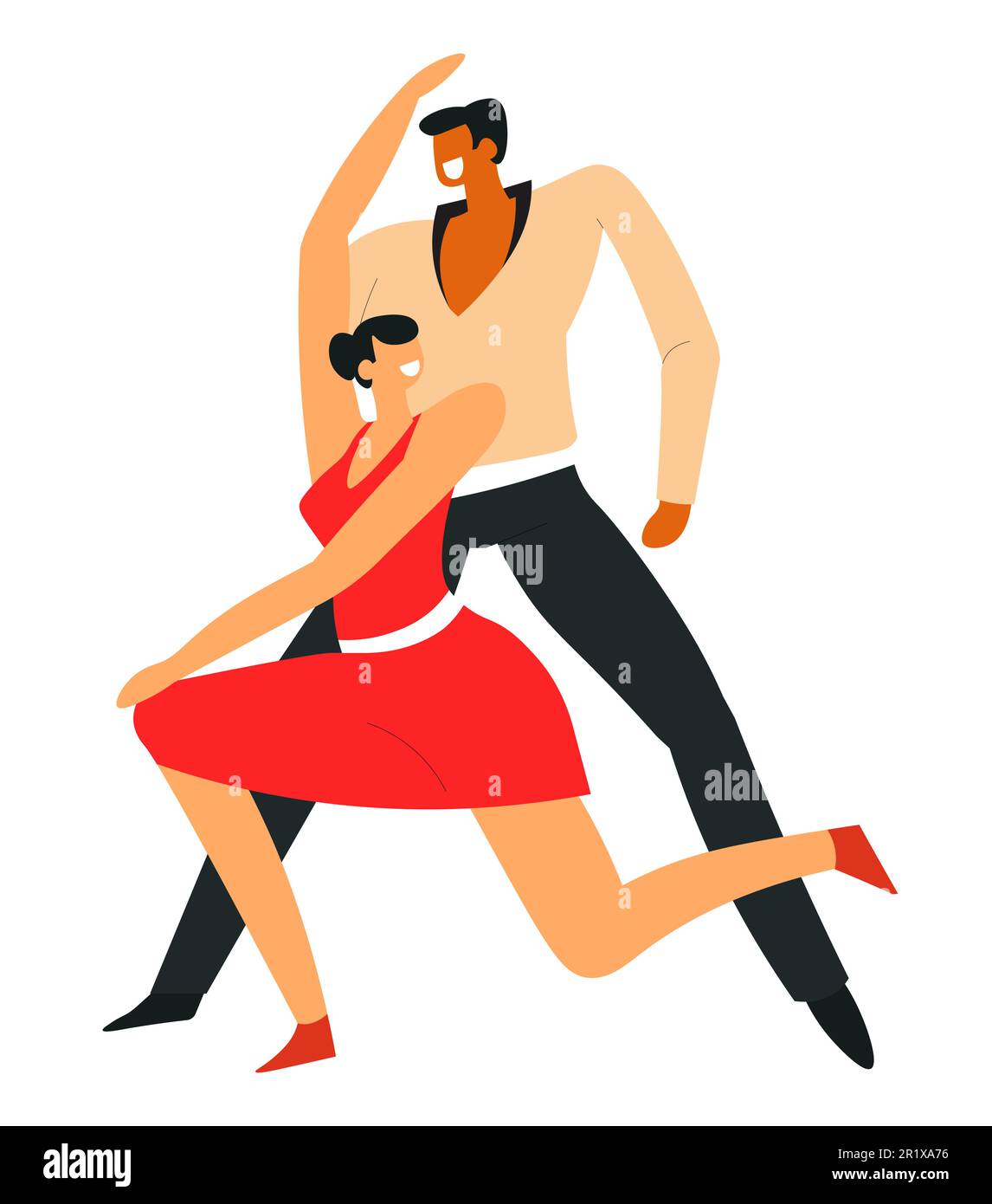 Mann und Frau tanzen Samba, lateinamerikanischer Tanz Stock Vektor