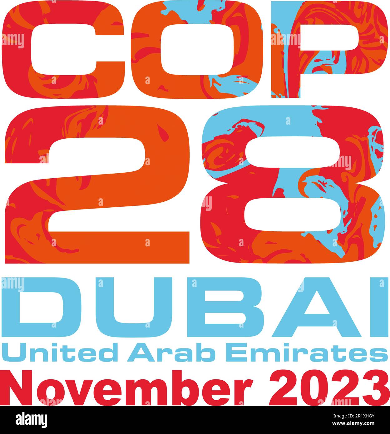 COP 28 Vereinigte Arabische Emirate - November 2023 - internationaler UN-Klimagipfel Stock Vektor