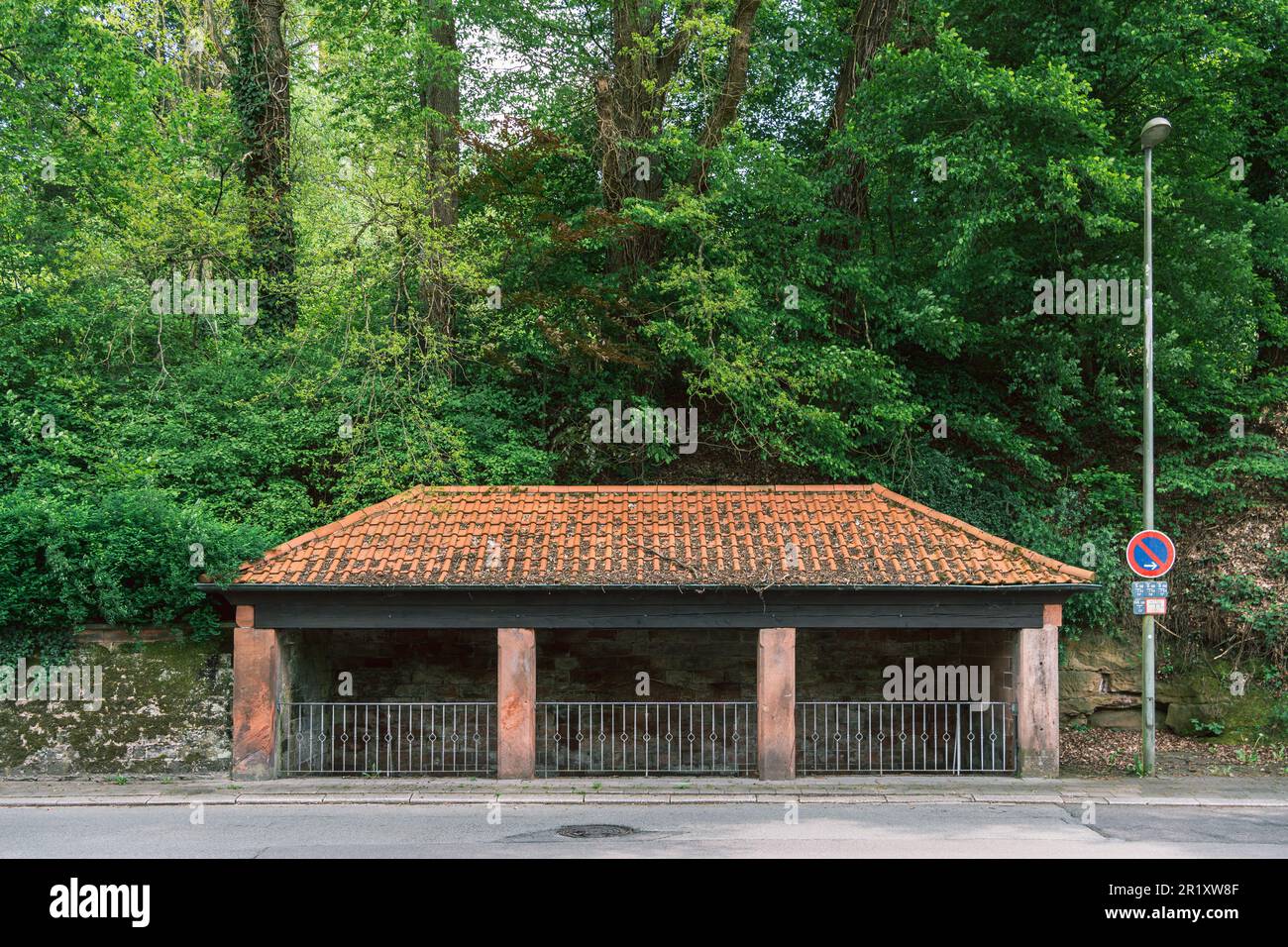 Historisches öffentliches Waschhaus aus dem 19. Jahrhundert in Waldfischbach-Burgalben Stockfoto