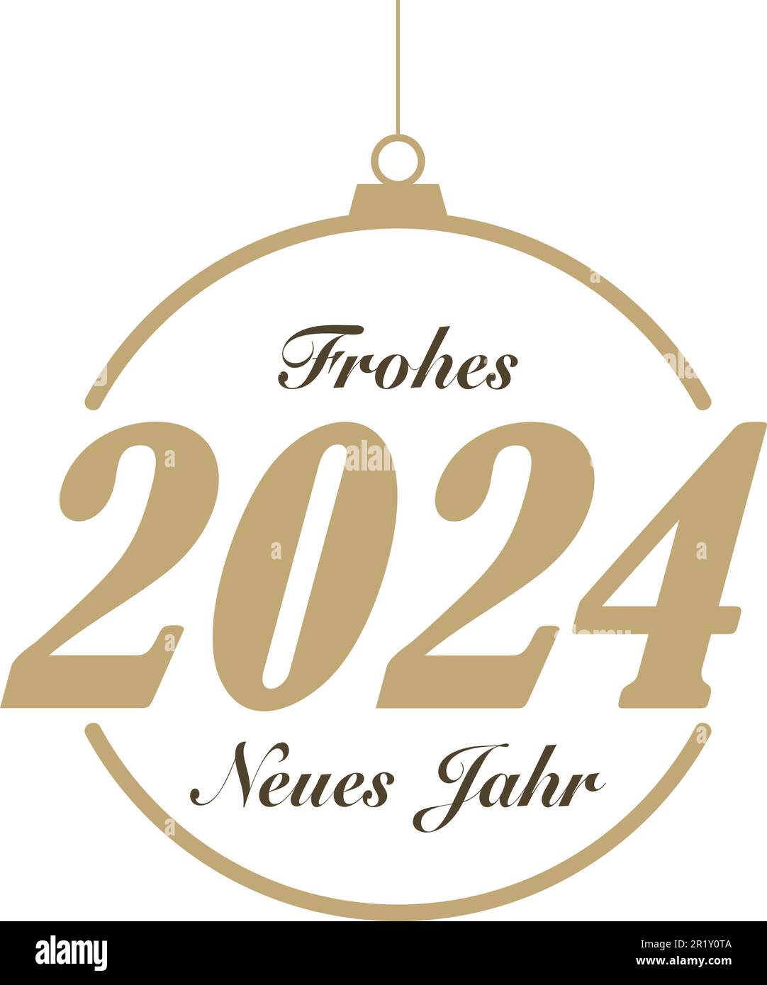 Frohes neues Jahr 2024, Vektor der Grußworte in deutscher Sprache. Frohes  Neues Jahr ist ein frohes neues Jahr auf Englisch Stock-Vektorgrafik - Alamy