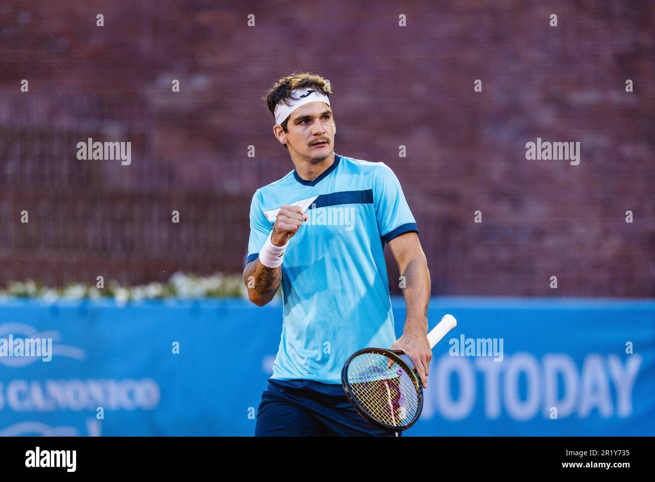 TURIM, TU - 15.05.2023: PIEMONTE OPEN ATP CHALLENGER 175 - Tennis - ATP Challenger Tour - Piemonte Open - Thiago Wild (BH) X Francesco Passaro (ITA) gültig für die erste Turnierphase, die am Montag (15) im Circolo della Stampa - Sporting in Torino-ITA stattfindet. Im Foto Thiago Seyboth Wild (Foto: Luca Castro/Fotoarena) Stockfoto