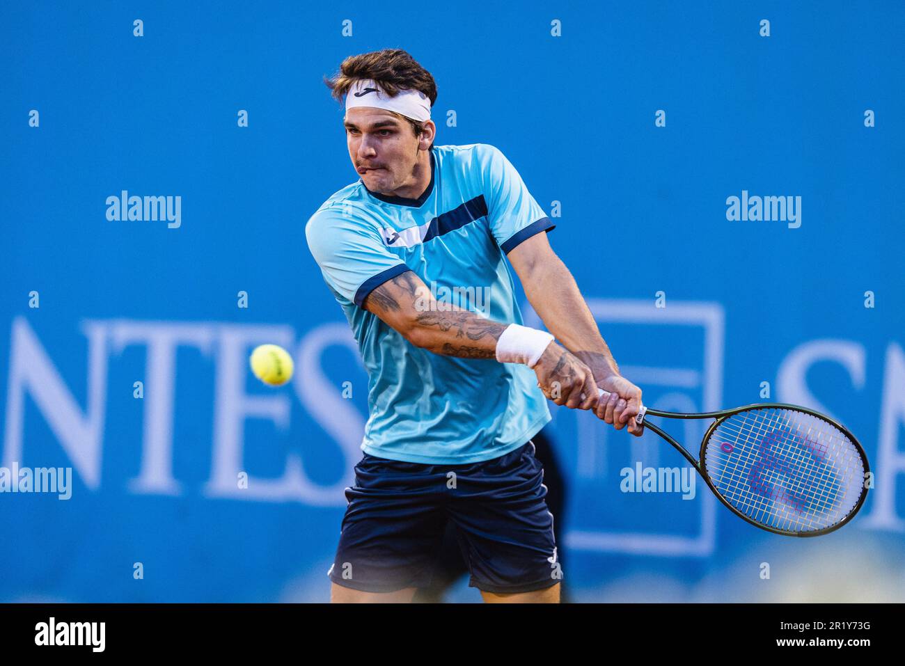 TURIM, TU - 15.05.2023: PIEMONTE OPEN ATP CHALLENGER 175 - Tennis - ATP Challenger Tour - Piemonte Open - Thiago Wild (BH) X Francesco Passaro (ITA) gültig für die erste Turnierphase, die am Montag (15) im Circolo della Stampa - Sporting in Torino-ITA stattfindet. Im Foto Thiago Seyboth Wild (Foto: Luca Castro/Fotoarena) Stockfoto