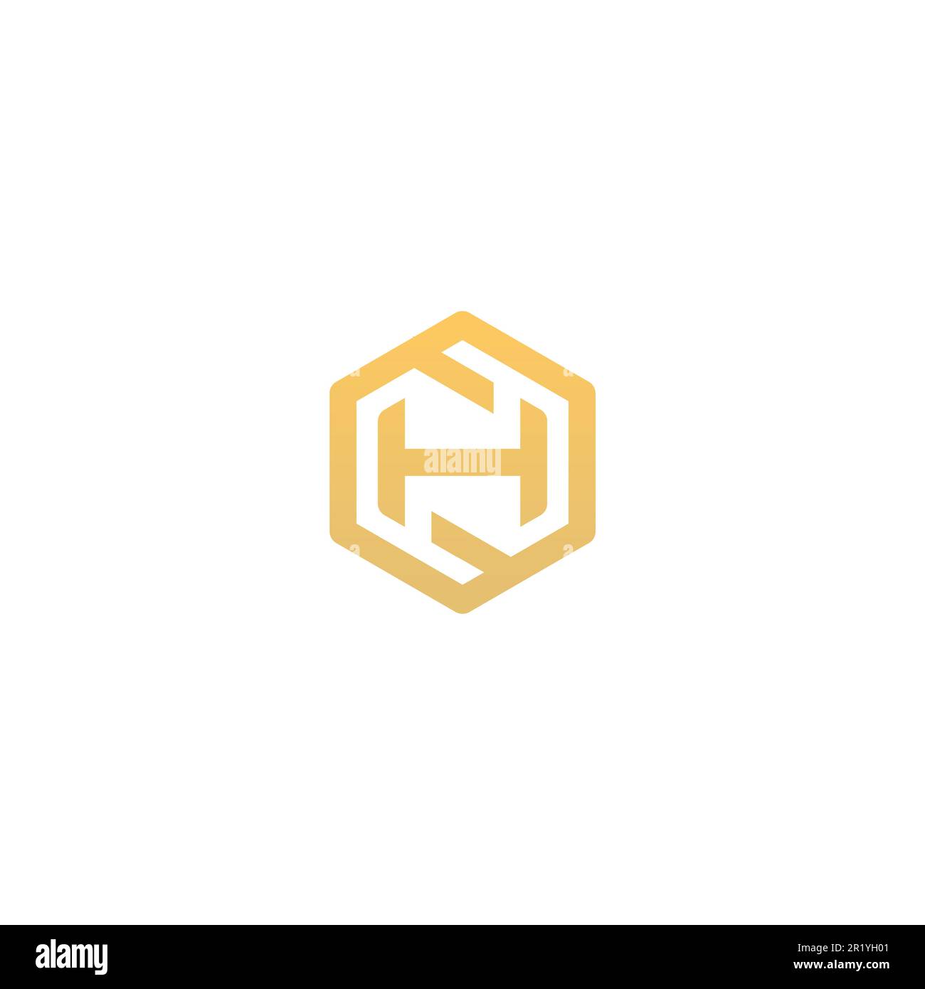 H sechseckiges Logo. Einfaches Logo-Design mit Buchstabe H. Stock Vektor