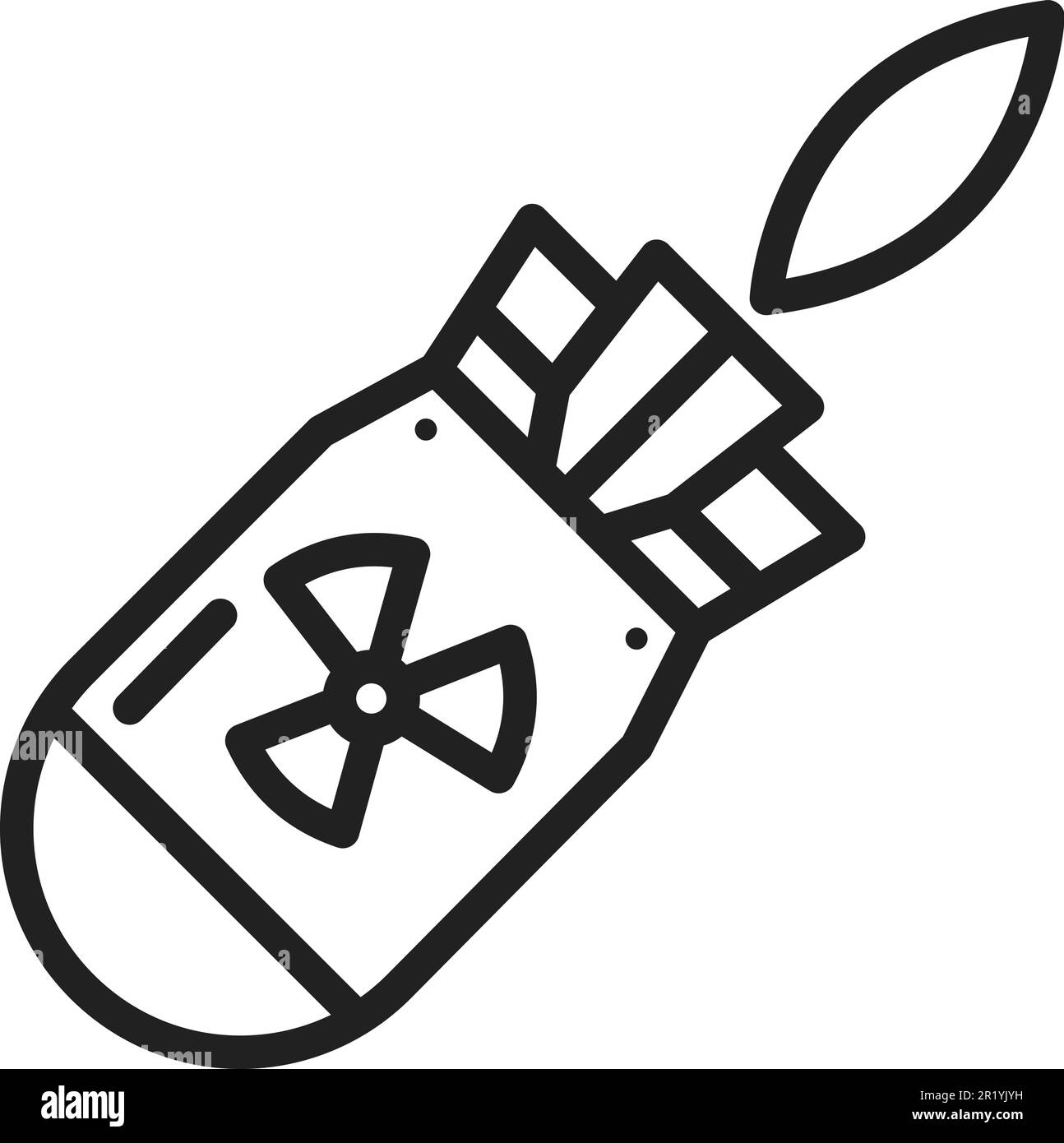 Vektorbild des Atombombensymbols. Stock Vektor