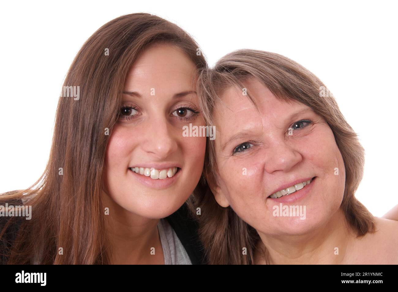 Mutter und Tochter Wange an Wange Stockfoto