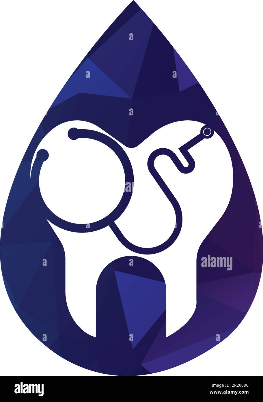 Dental Stethoscope Logo, Dental Clinic Logo Tooth Abstract Desig Stock Vektor