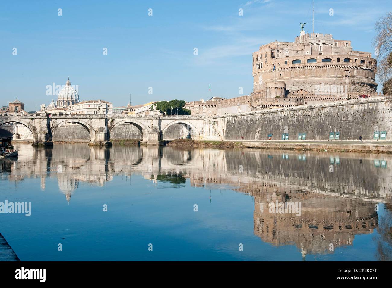 Engelsbrücke, St. Engelsbrücke, Schloss des Heiligen Engels, Castel Sant'Angelo, Ponte Aelius (nach dem Kaiser Hadrian), Mausoleum, Papst, Borgia Stockfoto