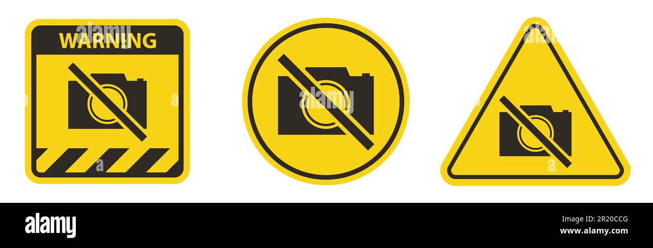 Schild „Kamera Verboten“ Auf Weißem Hintergrund Stock Vektor