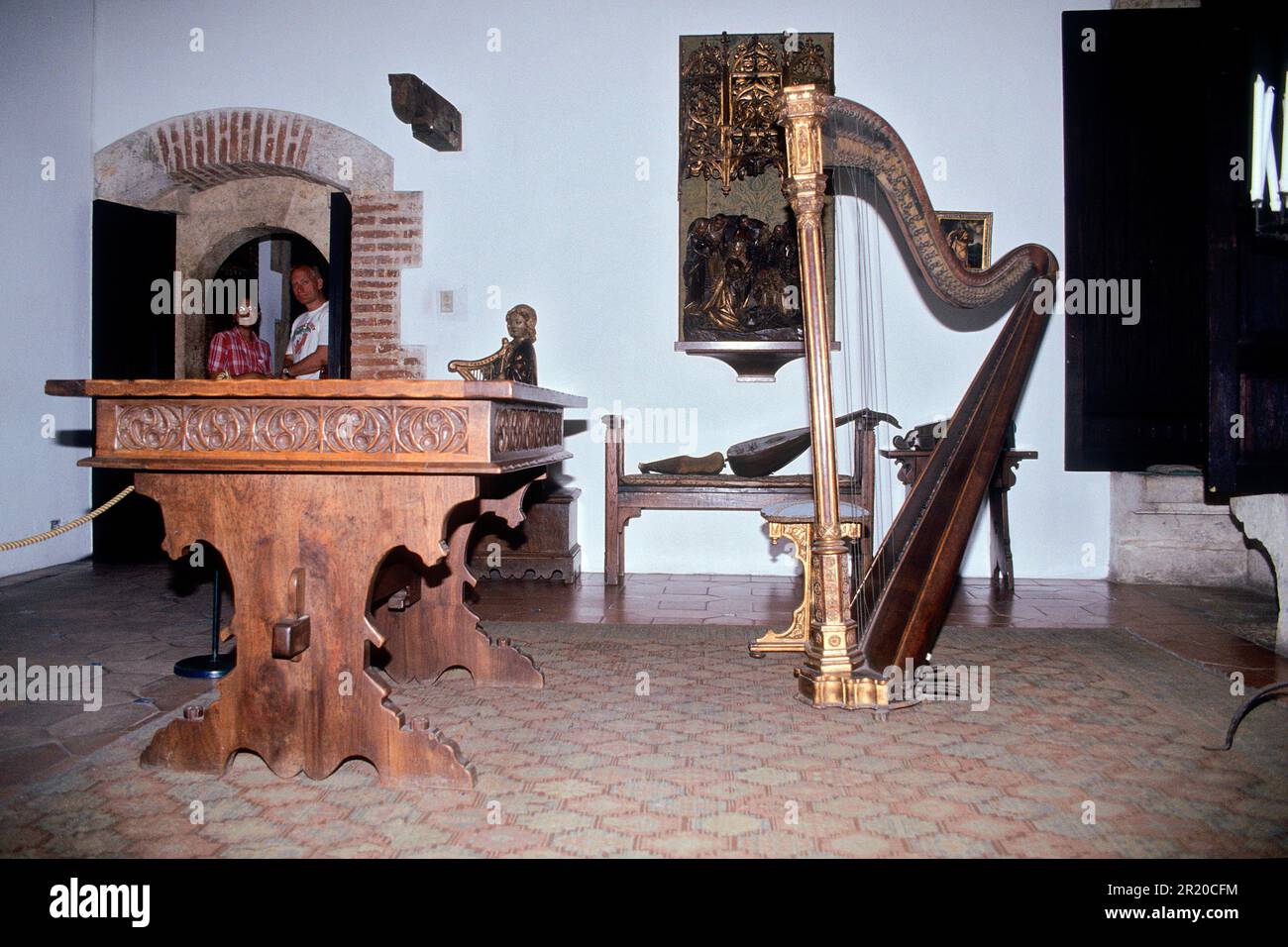 Columbus Palace, Hispaniola Island, Karibik, Amerika, Musikzimmer, Altstadt von Santo Domingo, Dominikanische Republik Stockfoto
