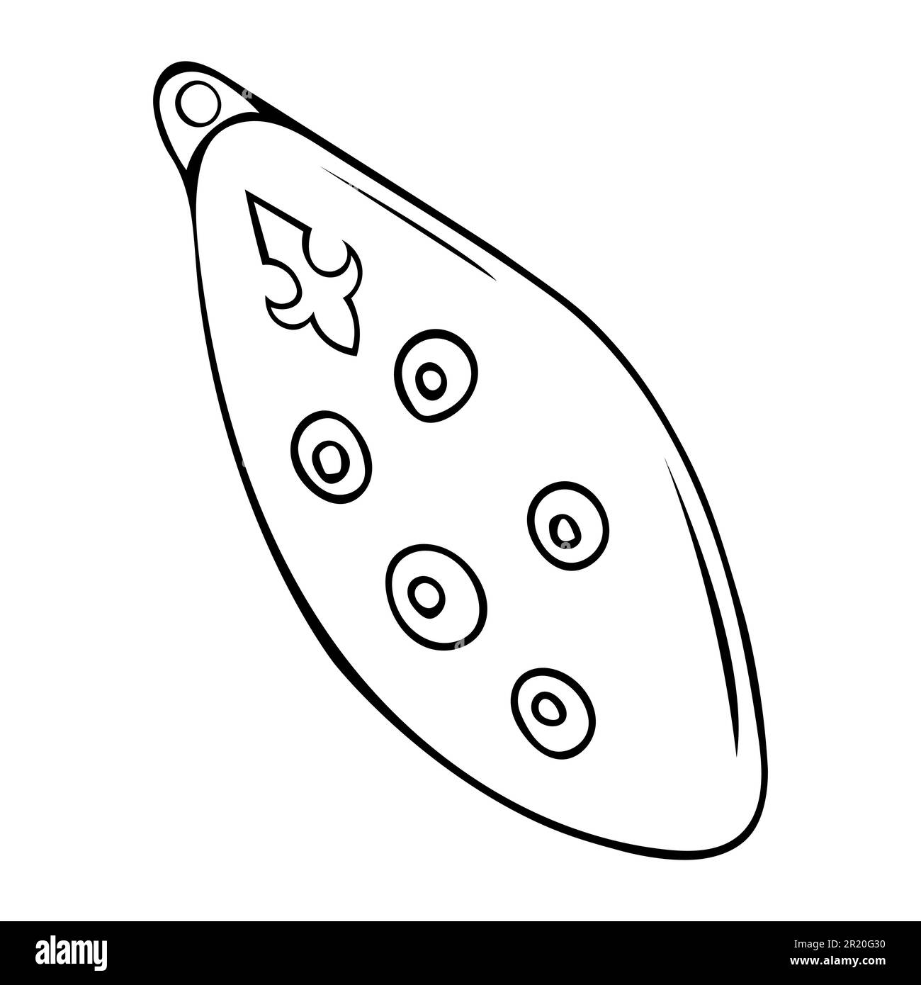 Kasachisch traditionelles volkstümliches Musikinstrument sazsyrnai. Vektordarstellung Stock Vektor