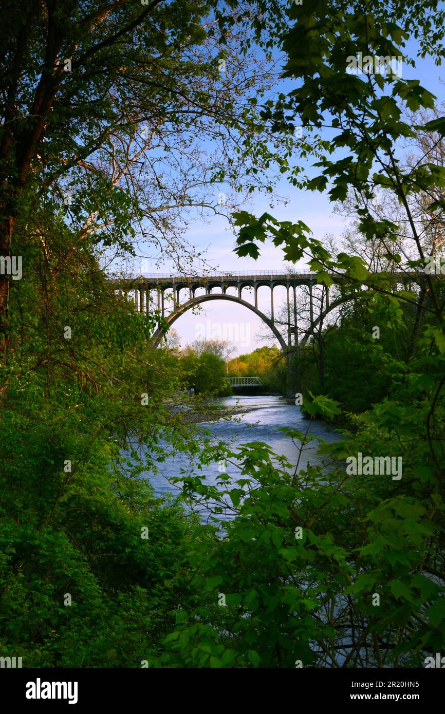 Brücken entlang des Towpath Trail im Cuyahoga Valley National Park Stockfoto