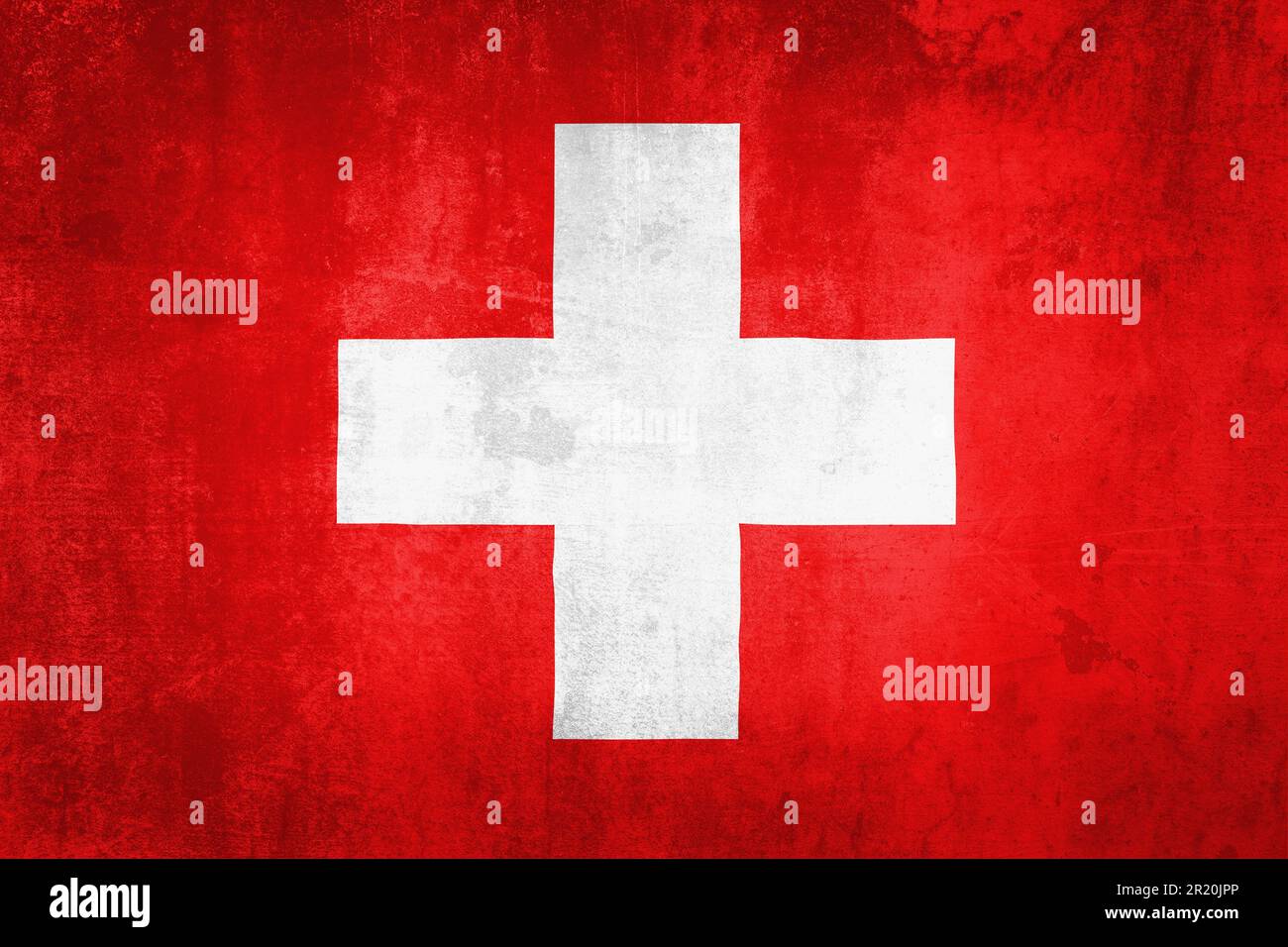 Grunge-Darstellung der Schweizer Flagge, Schweizer Begriff Stockfoto