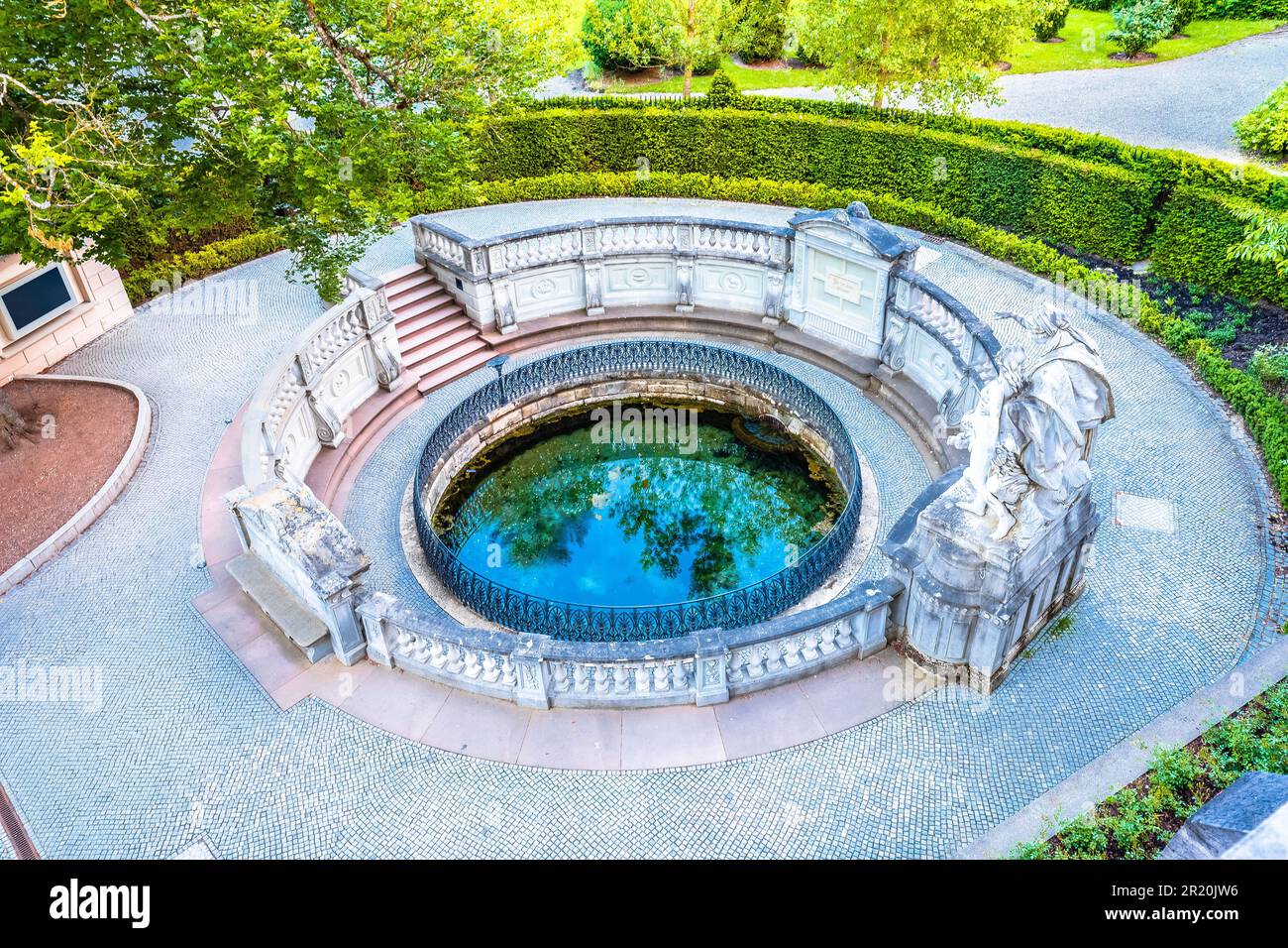 Quelle der Donau in Donaueschingen, Schwarzwald, Baden-Württemberg, Deutschland Stockfoto