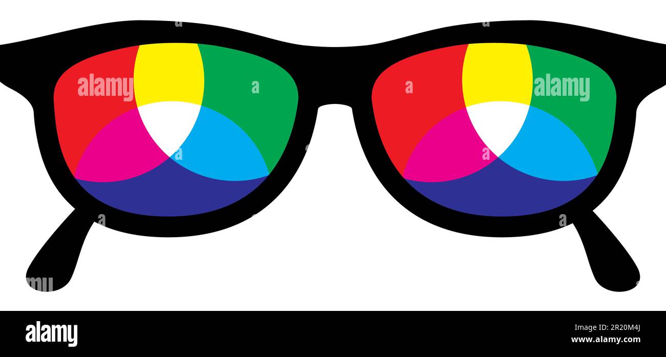 Farbrad Palette Spektrum, komplementär, primär, tertiär sekundär, triadisch, Analog kolorimetrisch. Rot, Grün, Blau, Cyan, Magenta, Gelb, bla Stockfoto