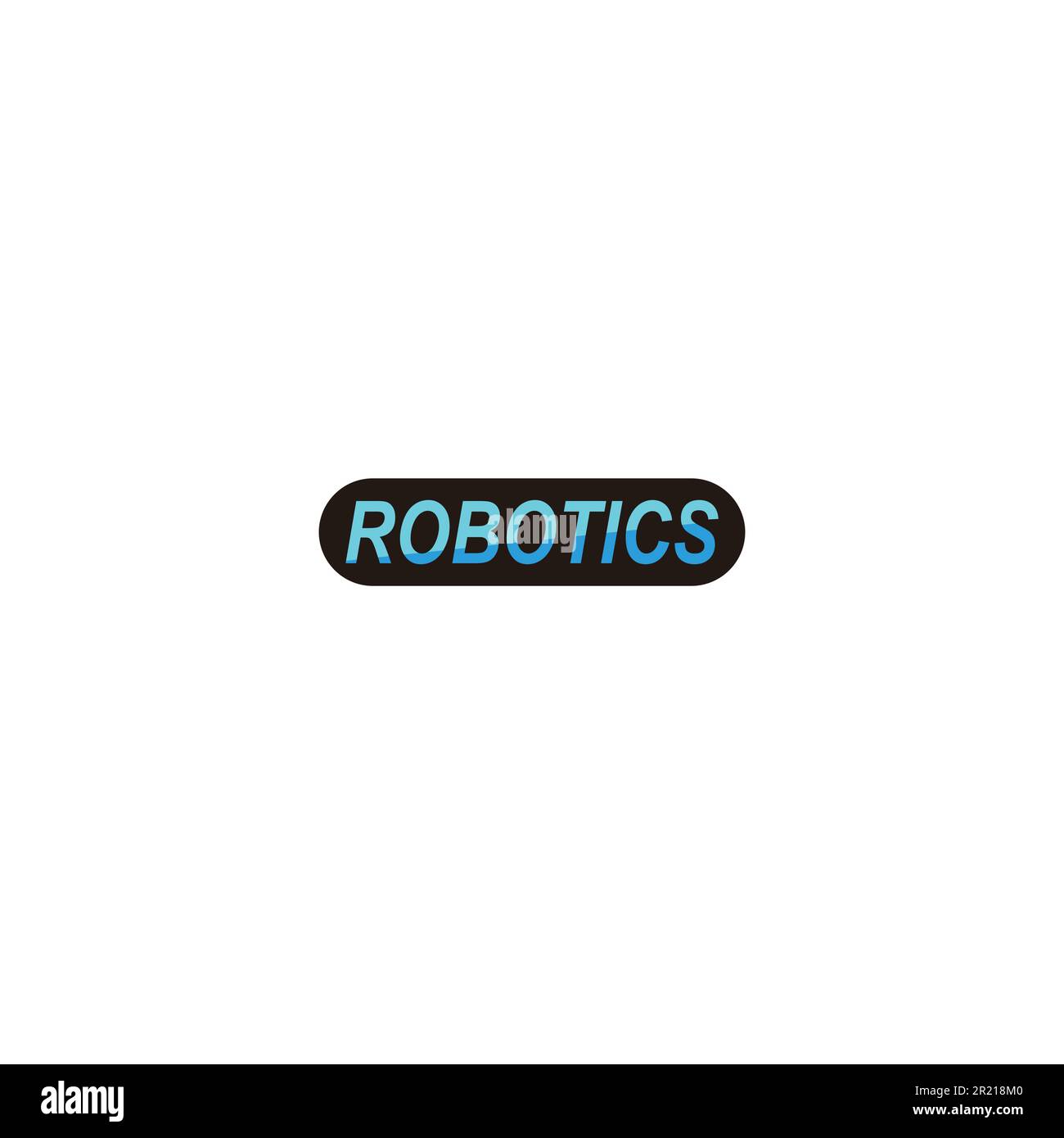 ROBOTIK, Text geometrisches Symbol einfacher Logo-Vektor Stock Vektor