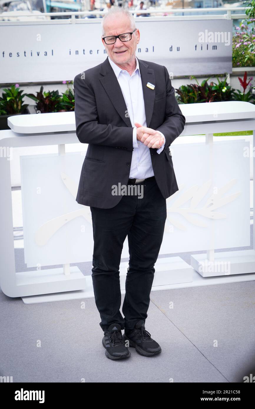 Cannes, Frankreich. 16. Mai 2023. Thierry Fremaux während der Fotokonferenz der Jury beim Filmfestival 76. in Cannes, Frankreich, am 16. Mai 2023. (Foto: Daniele Cifala/NurPhoto) Kredit: NurPhoto SRL/Alamy Live News Stockfoto