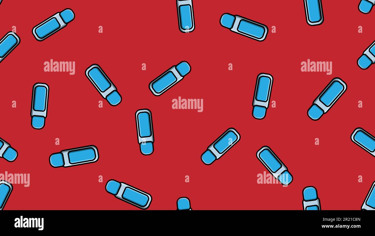 Endlose nahtlose Muster wunderschöner, glamouröser Modegläser für Frauen mit Manikürentferner auf rotem Hintergrund. Vektordarstellung. Stock Vektor