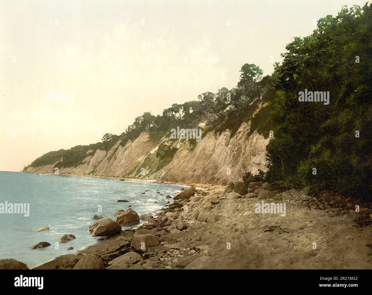 Ostseeküste bei Warnick im Königsberg-Gebiet, Ostpreußen, früher Deutschland, heute Kaliningrad, Russland, Historischer Fotodruck aus den 1890er / die Ostseeküste bei Warnick im Raum Königsberg, Ostpreußem, früher Deutschland, heute Kaliningrad, Russland, Historisch, Photochromdruck aus den 1890er Jahren Stockfoto