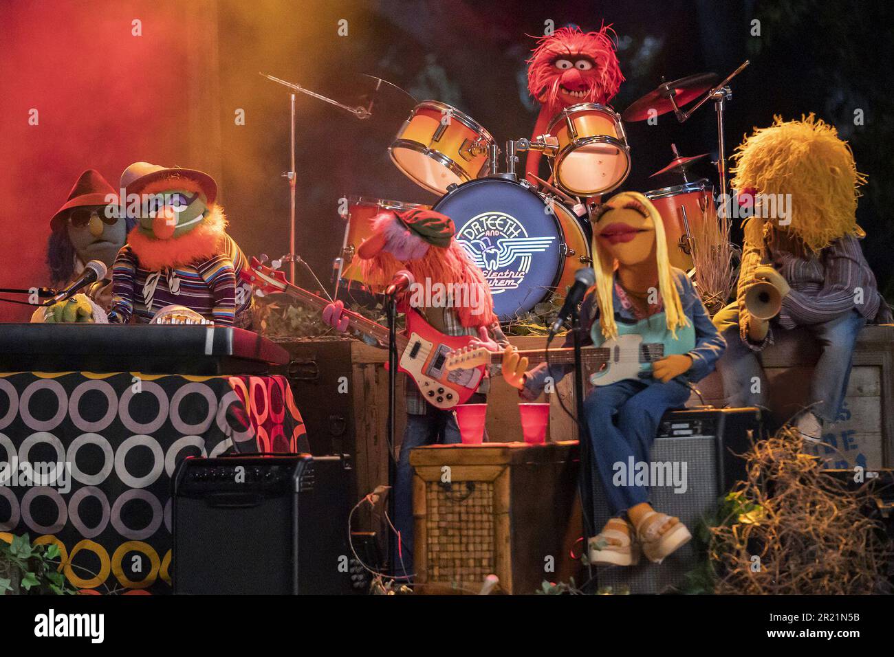 Die Muppets verstümmeln die Muppets-Band Stockfoto
