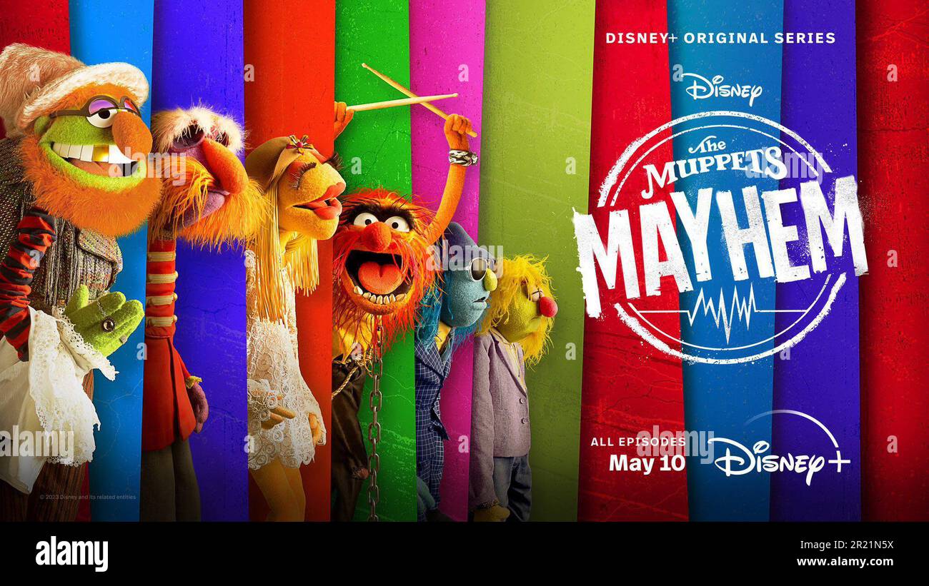 Das Poster der Muppets-Mayhem-tv-Show Stockfoto