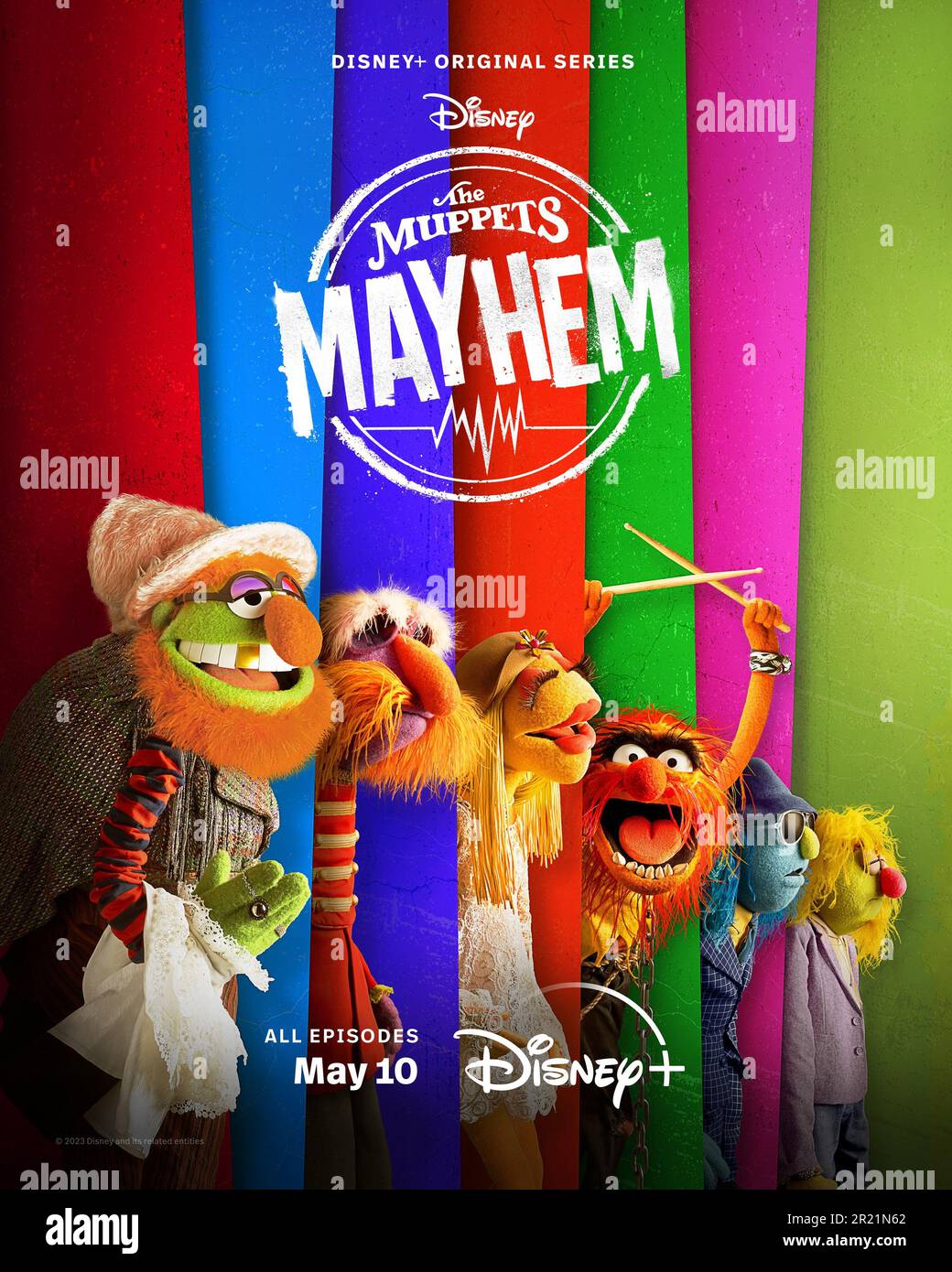 Das Poster der Muppets-Mayhem-tv-Show Stockfoto