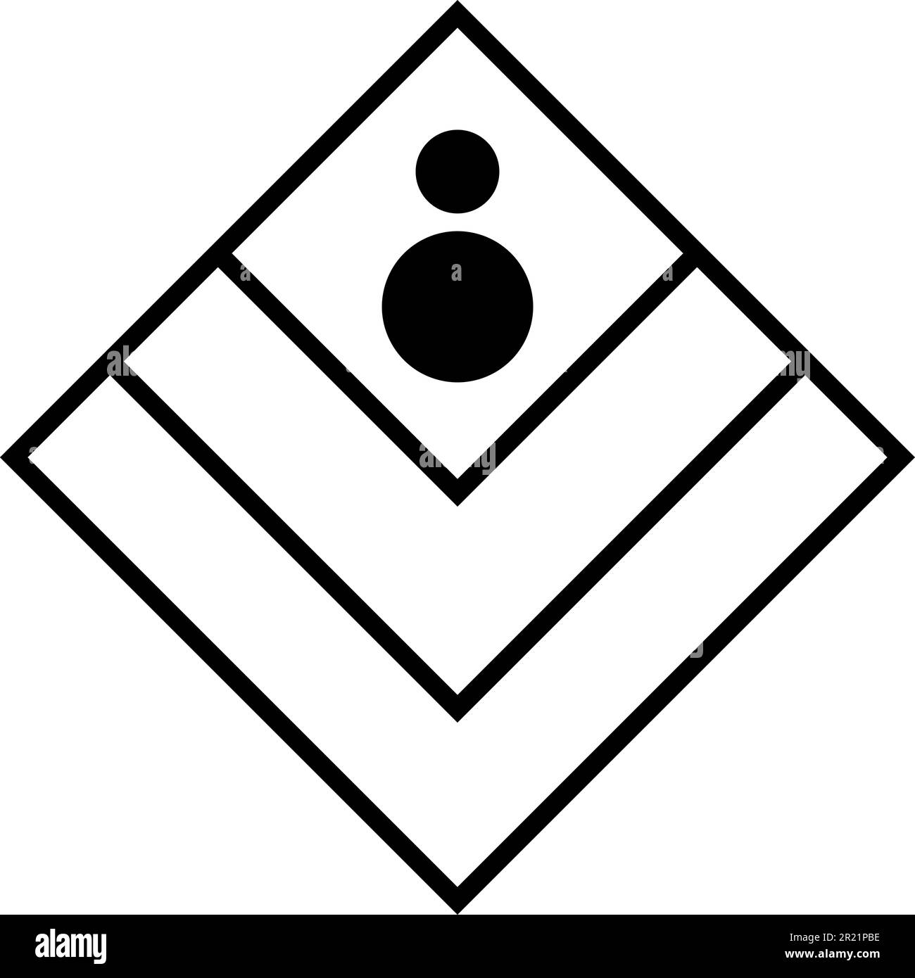 Luxuriöses magisches geometrisches Symbol. Quadrate, Rhombusse, kombiniert zu einem Ganzen mit schwarzen runden Elementen. Mystisches Symbol im Bo-Ho-Stil. Geheimes heiliges V Stock Vektor