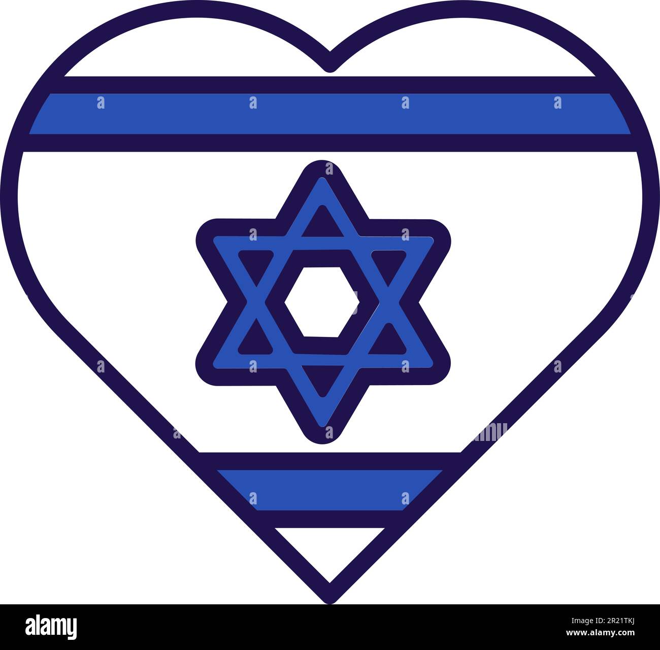 Offizielle Flagge des Staates israel in Herzform Vektor. westasiatischer Staatsbürger und Patriot Symbol der Freiheit in Liebesform. Gebiet traditionell i Stock Vektor