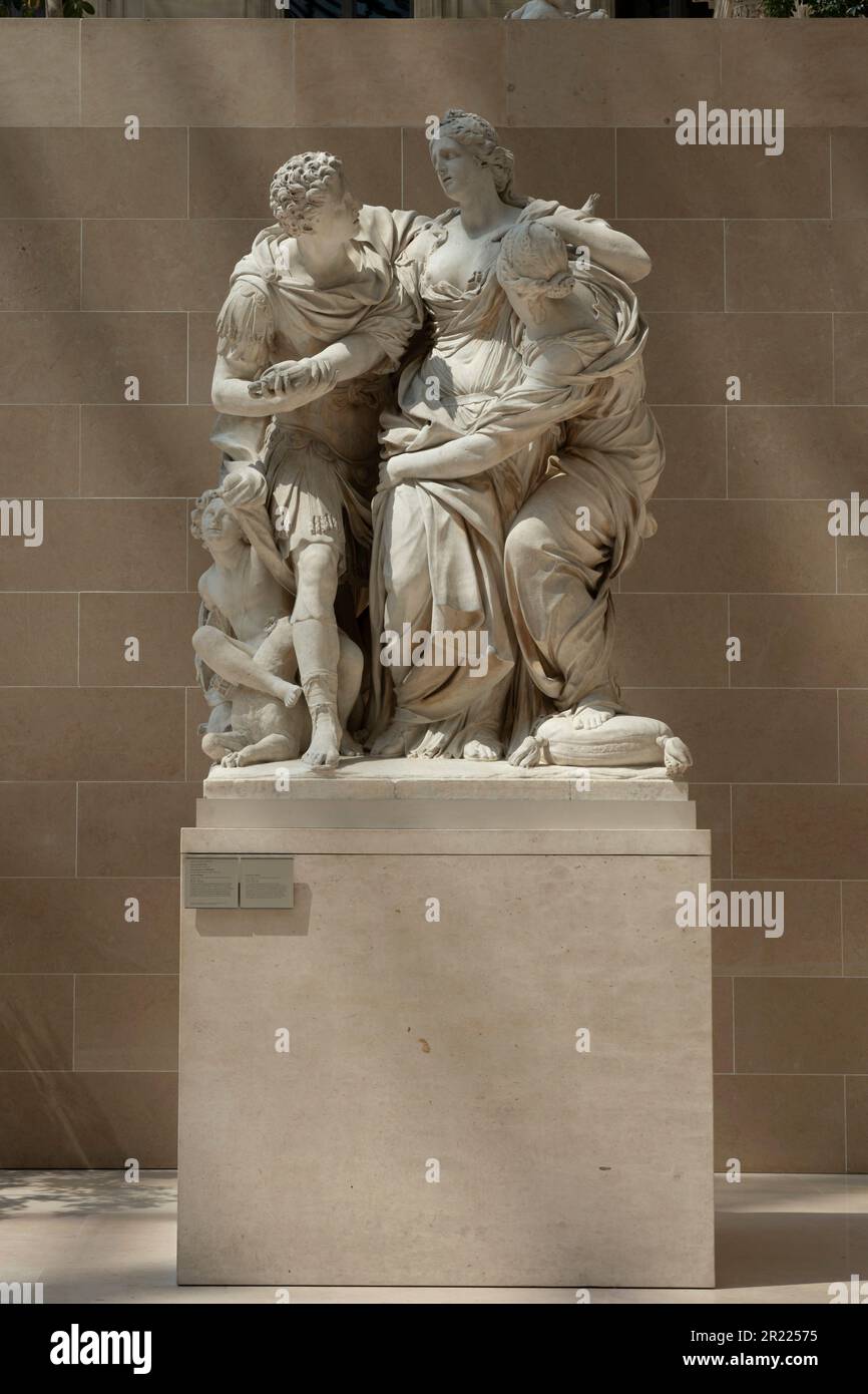 Paris, Frankreich - 05 13 2023: Louvre Museum. Skulptur Amphitrite, Ehefrau des Seegottes Neptun, geschnitzt von Antoine Coysevox Stockfoto