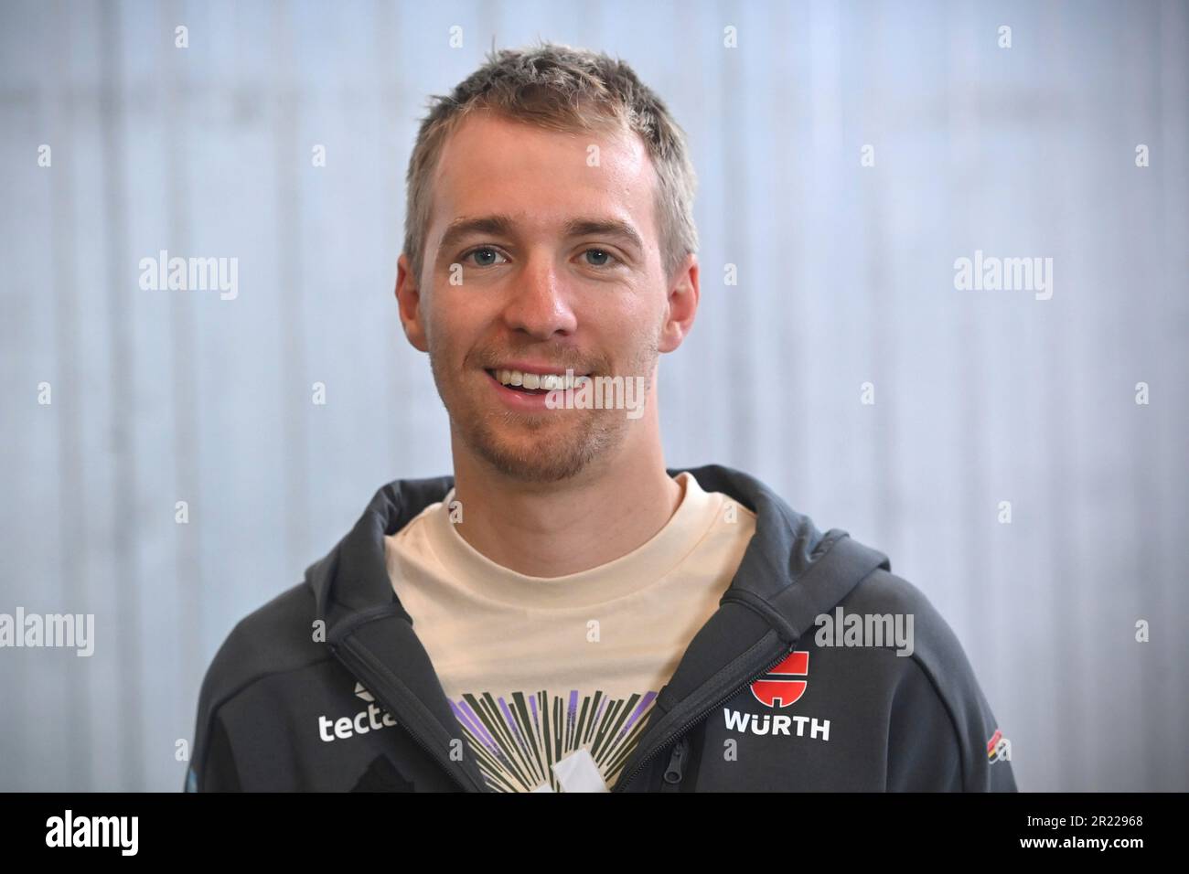 Karlsfeld, Deutschland. 16. Mai 2023. David ZOBEL (GER), Biathlon, Einzelbild, zugeschnittenes Einzelmotiv, Porträt, Porträt, Porträt. ? Kredit: dpa/Alamy Live News Stockfoto