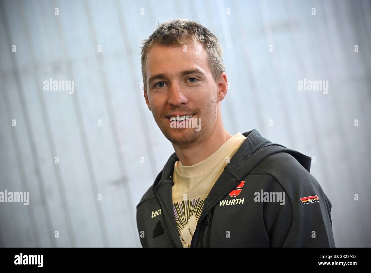 Karlsfeld, Deutschland. 16. Mai 2023. David ZOBEL (GER), Biathlon, Einzelbild, zugeschnittenes Einzelmotiv, Porträt, Porträt, Porträt. ? Kredit: dpa/Alamy Live News Stockfoto