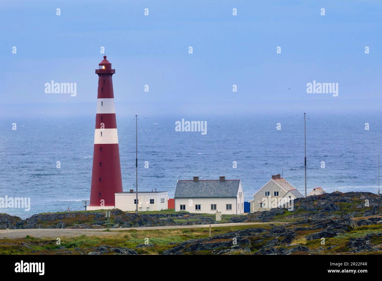 Leuchtturm Slettnes Fyr, Norwegen Stockfoto